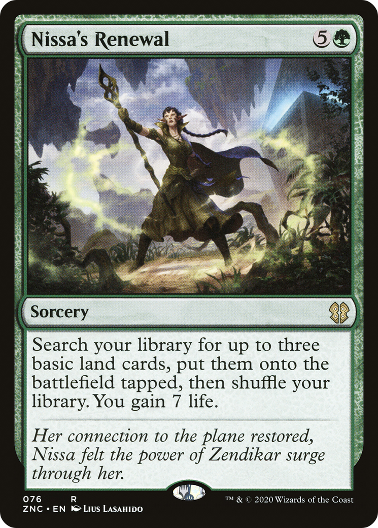 Nissa's Renewal (ZNC-076) - Zendikar Rising Commander - Premium MTG Single from Wizards of the Coast - Just $0.25! Shop now at Game Crave Tournament Store