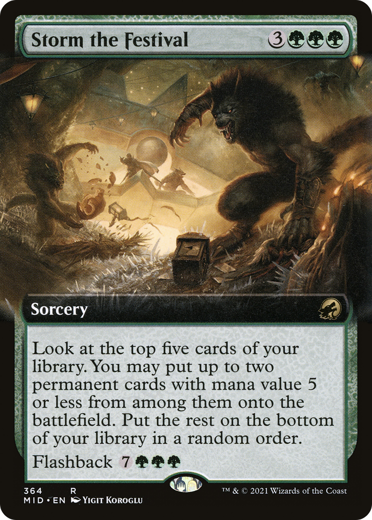 Storm the Festival (MID-364) - Innistrad: Midnight Hunt: (Extended Art) - Premium MTG Single from Wizards of the Coast - Just $0.08! Shop now at Game Crave Tournament Store