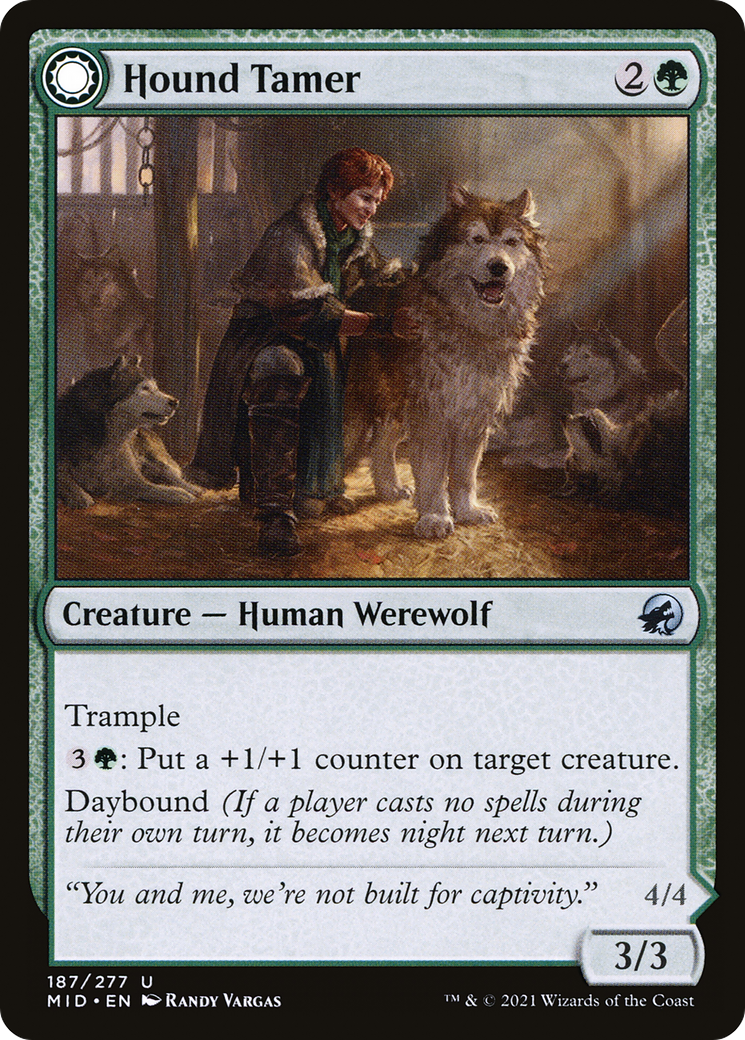 Hound Tamer // Untamed Pup (MID-187) - Innistrad: Midnight Hunt: (Double Faced Transform) - Premium MTG Single from Wizards of the Coast - Just $0.25! Shop now at Game Crave Tournament Store