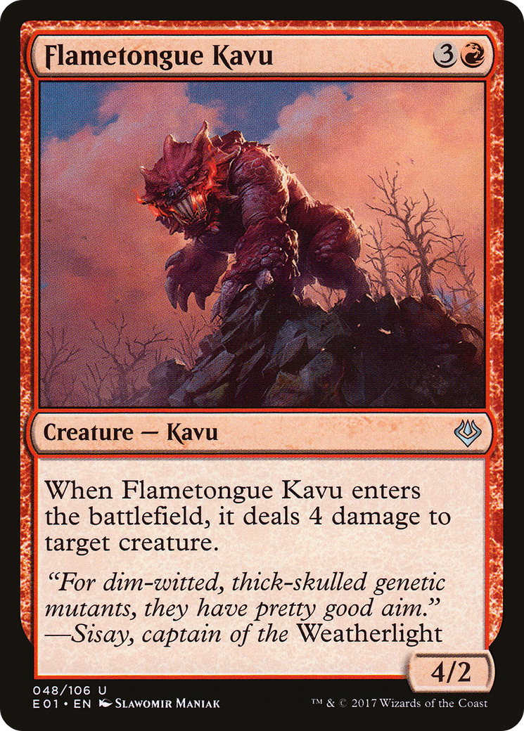 Flametongue Kavu (E01-048) - Archenemy: Nicol Bolas - Premium MTG Single from Wizards of the Coast - Just $0.08! Shop now at Game Crave Tournament Store