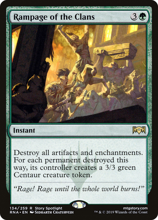 Rampage of the Clans (RNA-134) - Ravnica Allegiance - Premium MTG Single from Wizards of the Coast - Just $0.30! Shop now at Game Crave Tournament Store