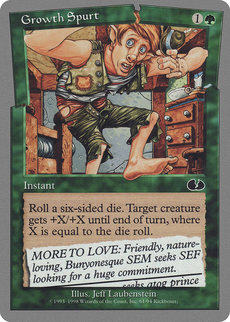 Growth Spurt (UGL-061) - Unglued - Premium MTG Single from Wizards of the Coast - Just $0.25! Shop now at Game Crave Tournament Store