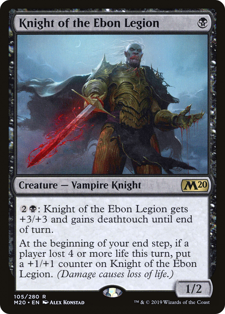 Knight of the Ebon Legion (M20-105) - Core Set 2020 Foil - Premium MTG Single from Wizards of the Coast - Just $4.66! Shop now at Game Crave Tournament Store