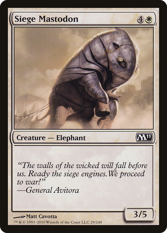 Siege Mastodon (M11-029) - Magic 2011 - Premium MTG Single from Wizards of the Coast - Just $0.08! Shop now at Game Crave Tournament Store
