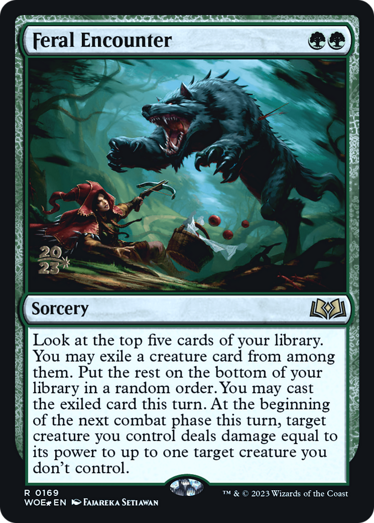 Feral Encounter (PWOE-169S) - Wilds of Eldraine Promos Foil - Premium MTG Single from Wizards of the Coast - Just $0.16! Shop now at Game Crave Tournament Store