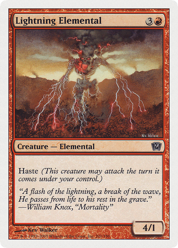 Lightning Elemental (9ED-201) - Ninth Edition - Premium MTG Single from Wizards of the Coast - Just $0.08! Shop now at Game Crave Tournament Store