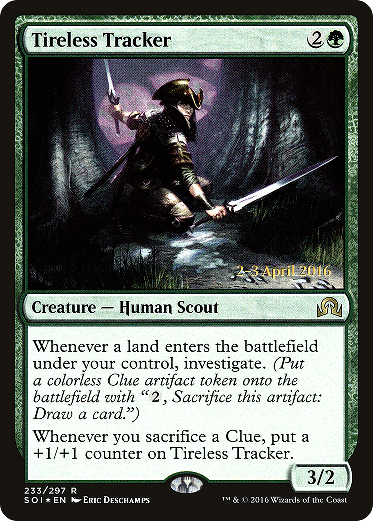 Tireless Tracker (PSOI-233S) - Shadows over Innistrad Promos Foil - Premium MTG Single from Wizards of the Coast - Just $1.50! Shop now at Game Crave Tournament Store