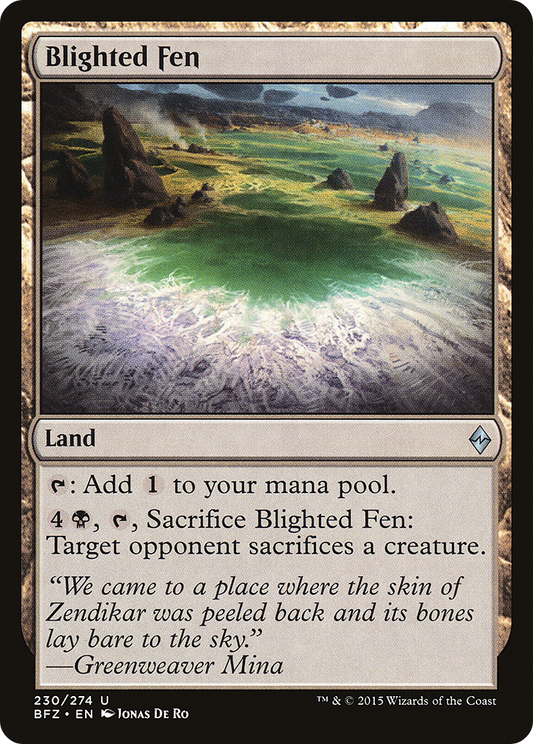 Blighted Fen (BFZ-230) - Battle for Zendikar - Premium MTG Single from Wizards of the Coast - Just $0.08! Shop now at Game Crave Tournament Store