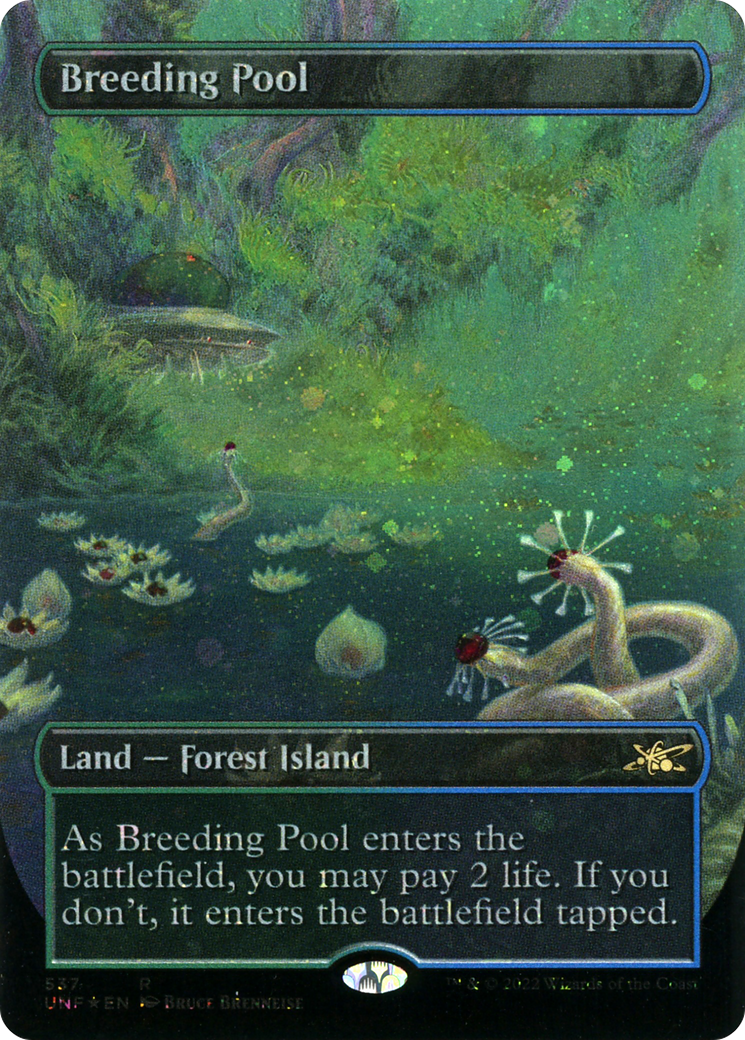 Breeding Pool (UNF-537) - Unfinity (Borderless) Foil - Premium MTG Single from Wizards of the Coast - Just $22.61! Shop now at Game Crave Tournament Store