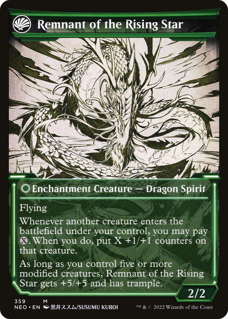 Jugan Defends the Temple // Remnant of the Rising Star (NEO-359) - Kamigawa: Neon Dynasty: (Showcase, fandfc) Foil - Premium MTG Single from Wizards of the Coast - Just $0.79! Shop now at Game Crave Tournament Store