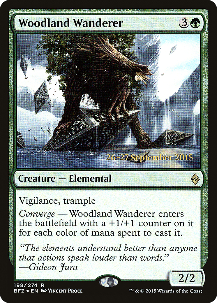 Woodland Wanderer (PBFZ-198S) - Battle for Zendikar Promos Foil - Premium MTG Single from Wizards of the Coast - Just $0.08! Shop now at Game Crave Tournament Store