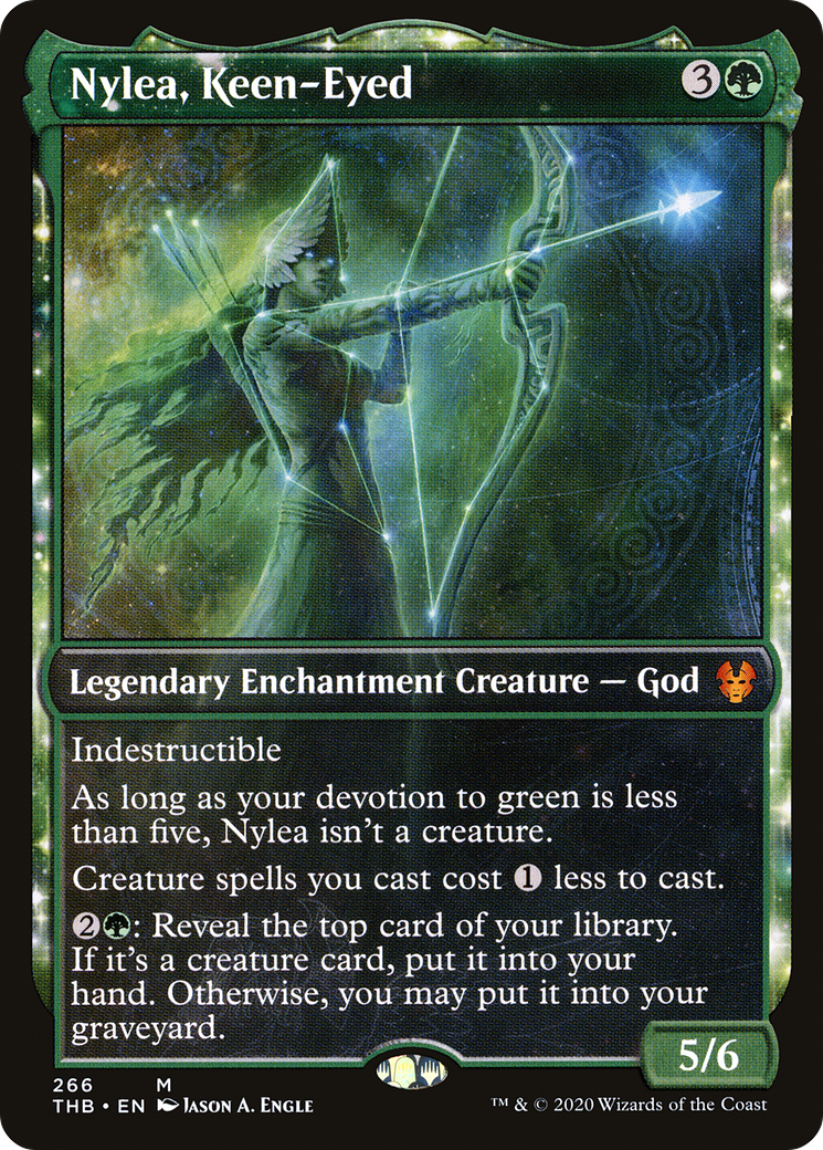 Nylea, Keen-Eyed (THB-266) - Theros Beyond Death: (nyxtouched, Showcase) - Premium MTG Single from Wizards of the Coast - Just $2.16! Shop now at Game Crave Tournament Store
