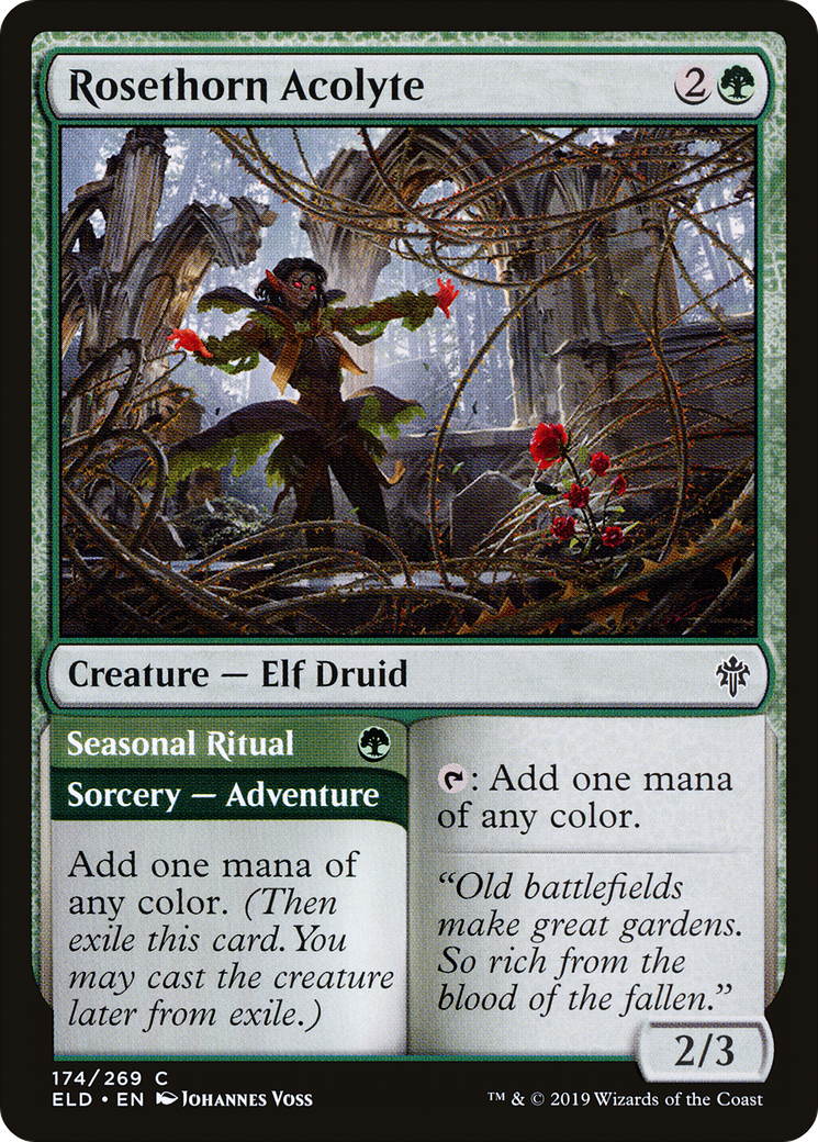 Rosethorn Acolyte // Seasonal Ritual (ELD-174) - Throne of Eldraine Foil - Premium MTG Single from Wizards of the Coast - Just $0.08! Shop now at Game Crave Tournament Store
