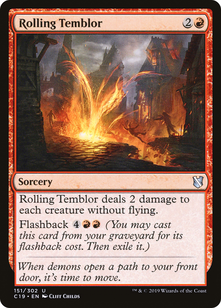 Rolling Temblor (C19-151) - Commander 2019 - Premium MTG Single from Wizards of the Coast - Just $0.25! Shop now at Game Crave Tournament Store