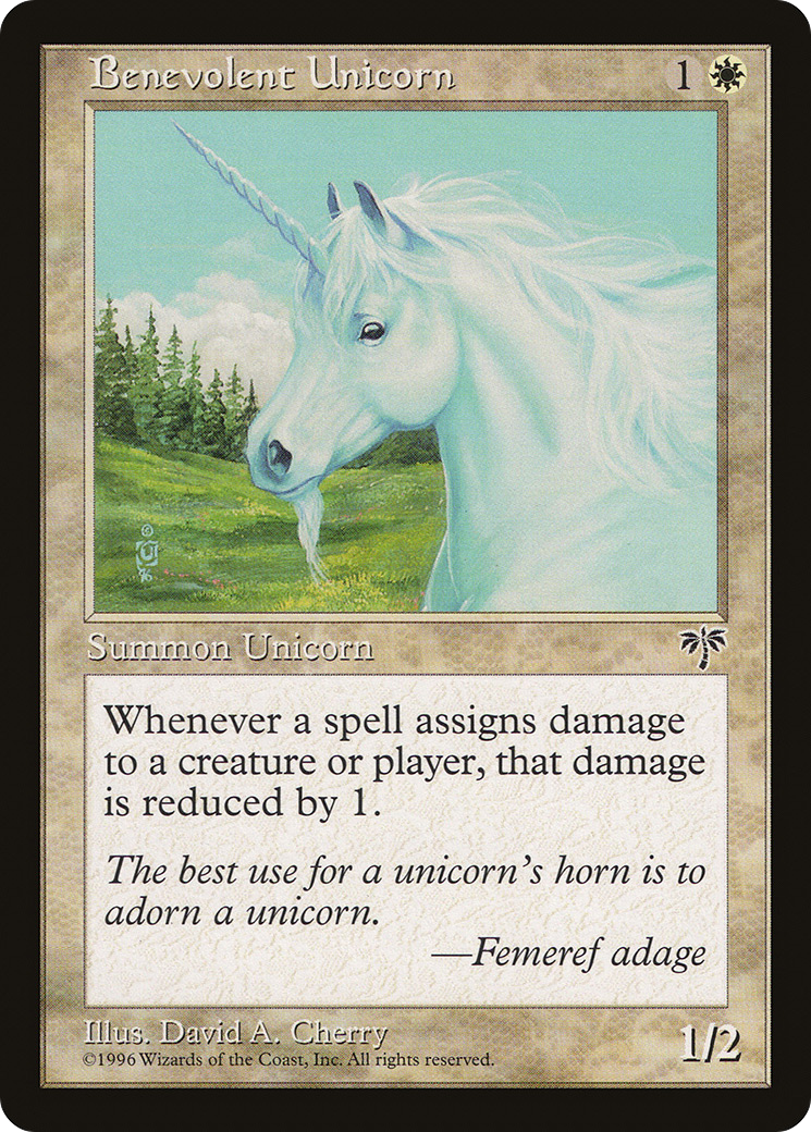 Benevolent Unicorn (MIR-004) - Mirage - Premium MTG Single from Wizards of the Coast - Just $0.25! Shop now at Game Crave Tournament Store