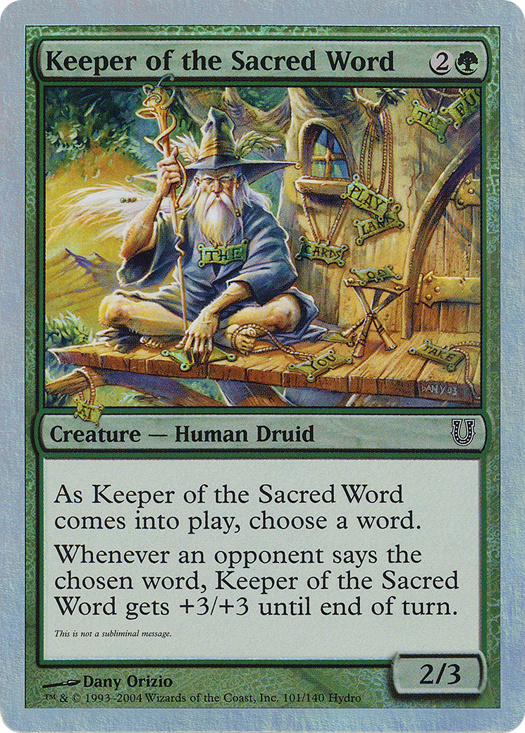 Keeper of the Sacred Word (UNH-101★) - Unhinged Foil - Premium MTG Single from Wizards of the Coast - Just $0.84! Shop now at Game Crave Tournament Store