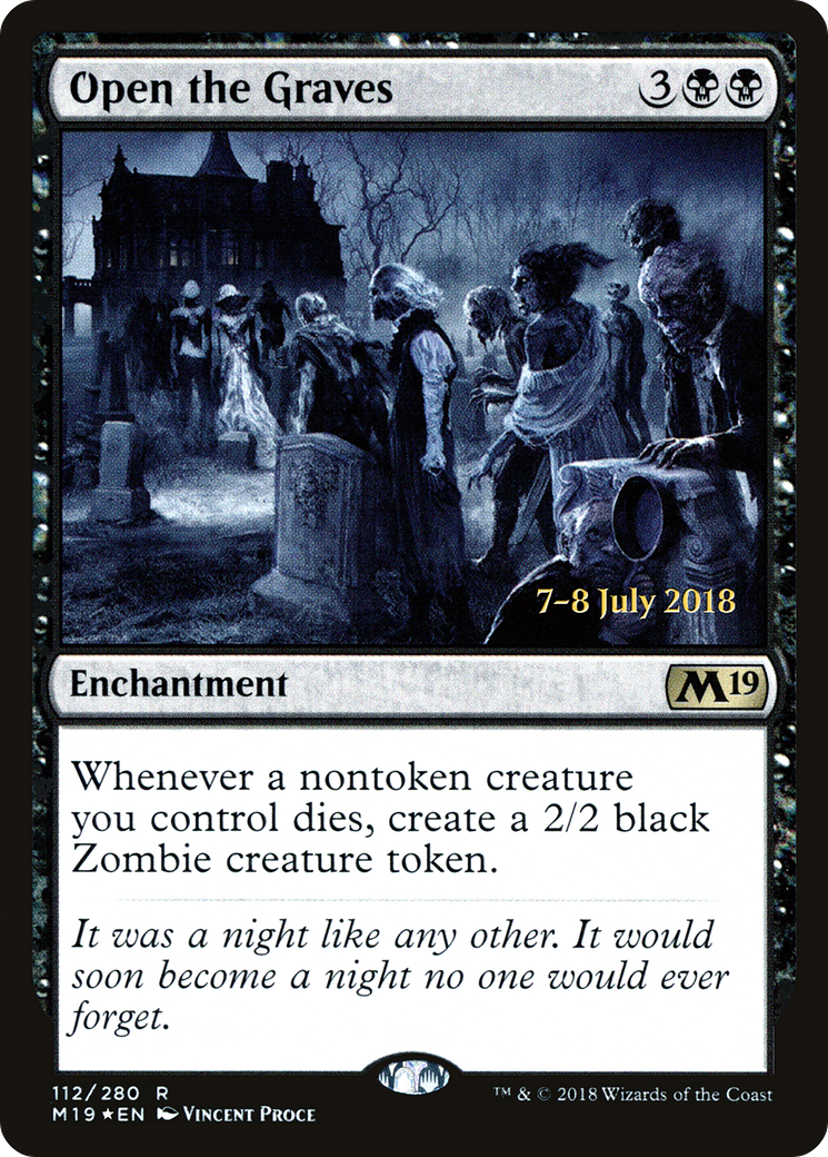 Open the Graves (PM19-112S) - Core Set 2019 Promos Foil - Premium MTG Single from Wizards of the Coast - Just $1.10! Shop now at Game Crave Tournament Store