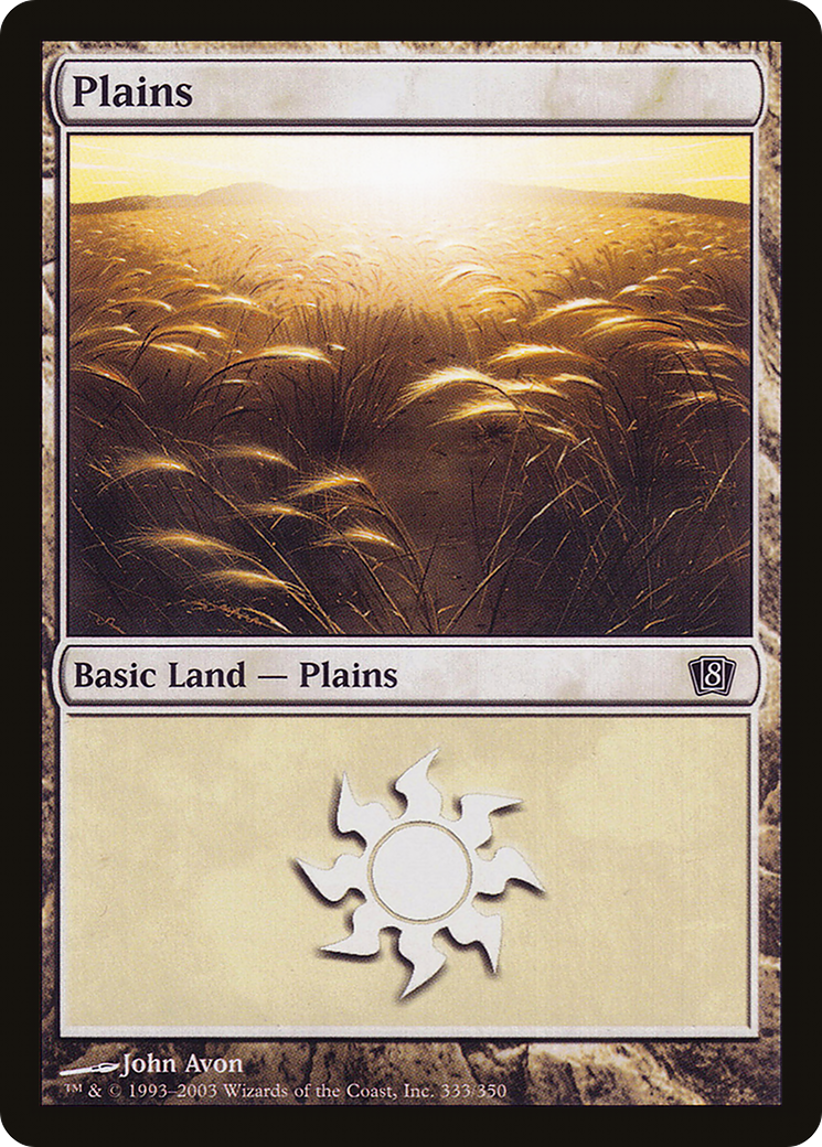 Plains (8ED-333★) - Eighth Edition Foil - Premium MTG Single from Wizards of the Coast - Just $1.10! Shop now at Game Crave Tournament Store