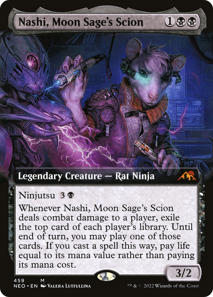 Nashi, Moon Sage's Scion (NEO-459) - Kamigawa: Neon Dynasty: (Extended Art) - Premium MTG Single from Wizards of the Coast - Just $0.43! Shop now at Game Crave Tournament Store