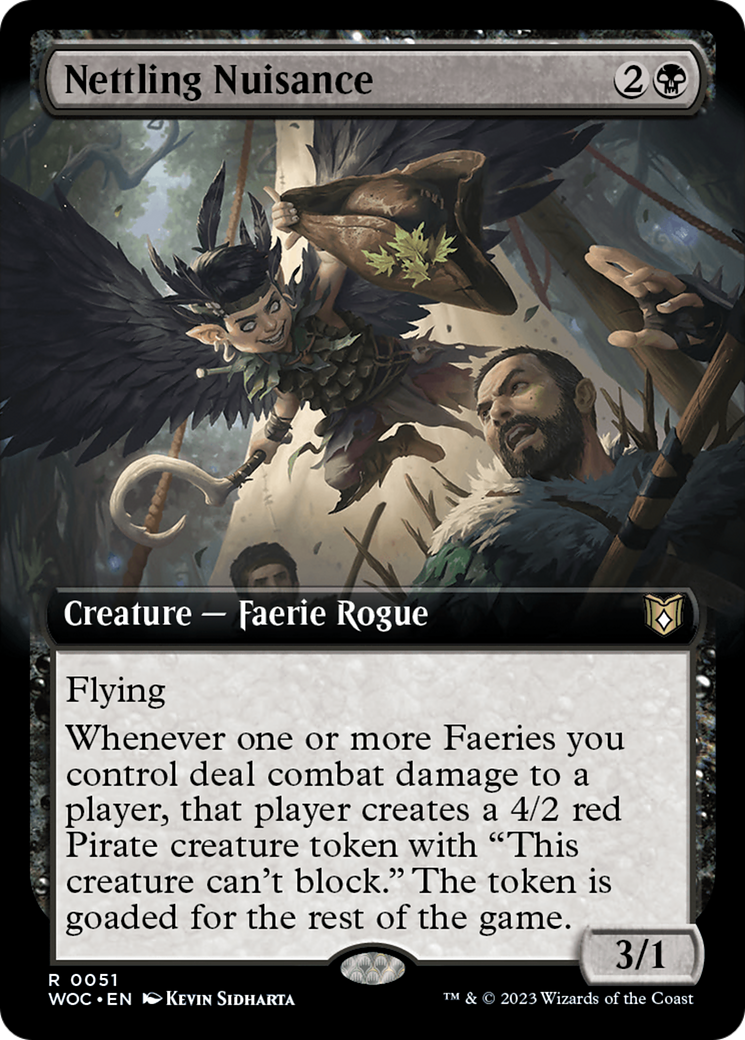 Nettling Nuisance (WOC-051) - Wilds of Eldraine Commander: (Extended Art) - Premium MTG Single from Wizards of the Coast - Just $0.45! Shop now at Game Crave Tournament Store