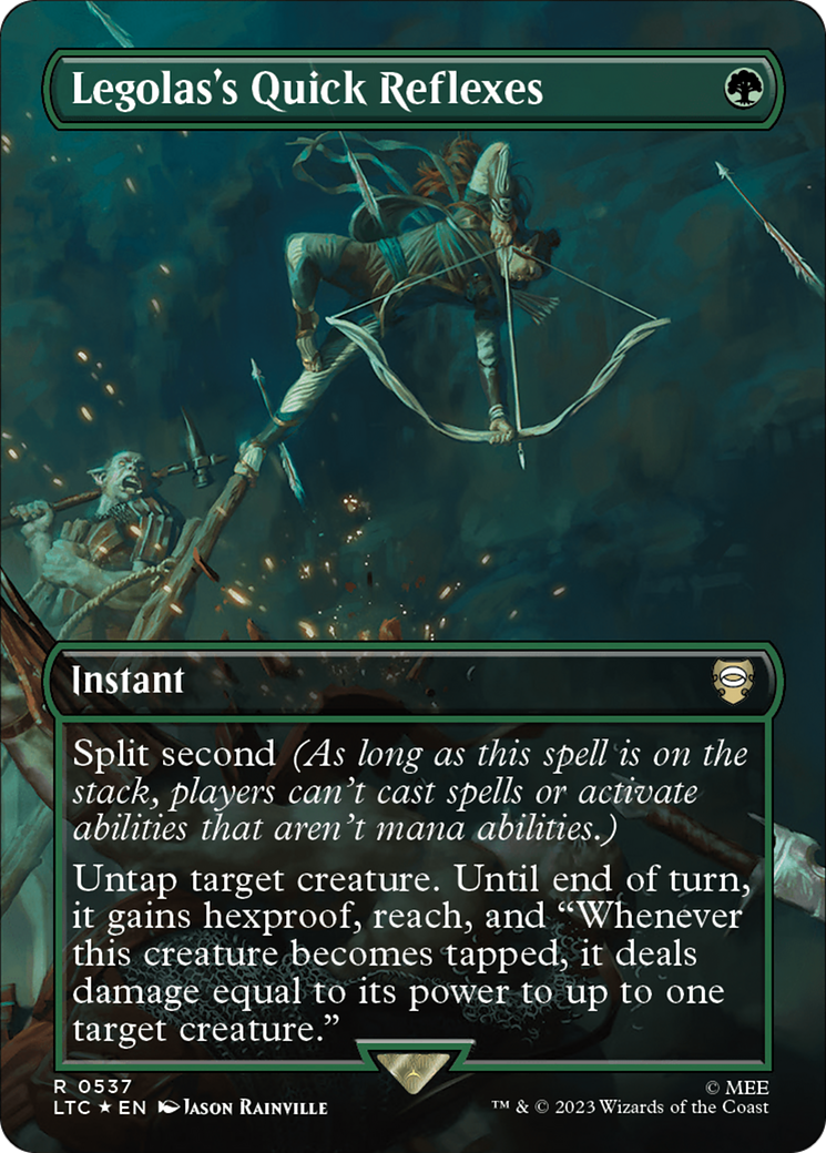 Legolas's Quick Reflexes (LTC-537) - Tales of Middle-earth Commander (Borderless) Foil - Premium MTG Single from Wizards of the Coast - Just $11.33! Shop now at Game Crave Tournament Store