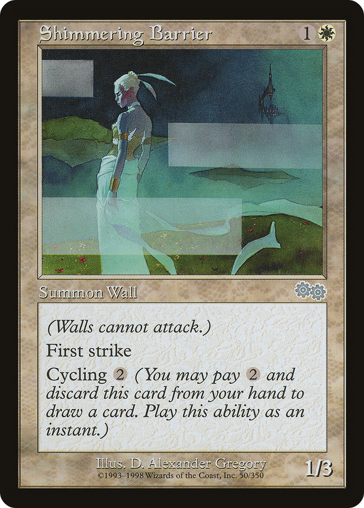Shimmering Barrier (USG-050) - Urza's Saga - Premium MTG Single from Wizards of the Coast - Just $0.08! Shop now at Game Crave Tournament Store
