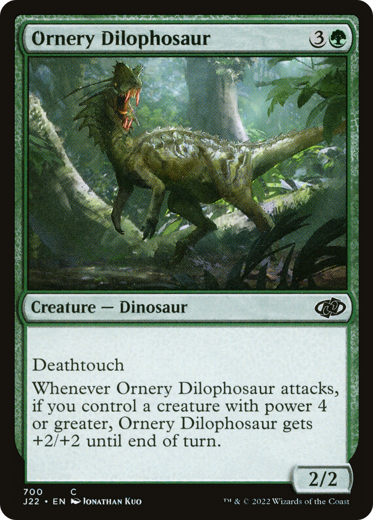 Ornery Dilophosaur (J22-700) - Jumpstart 2022 - Premium MTG Single from Wizards of the Coast - Just $0.25! Shop now at Game Crave Tournament Store