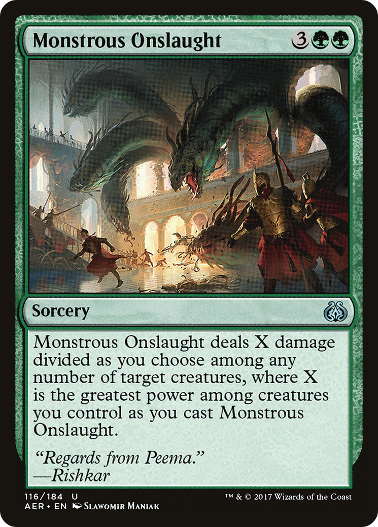 Monstrous Onslaught (AER-116) - Aether Revolt Foil - Premium MTG Single from Wizards of the Coast - Just $0.11! Shop now at Game Crave Tournament Store