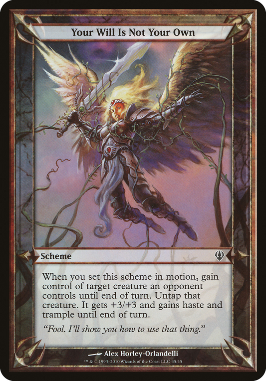 Your Will Is Not Your Own (OARC-45★) - Archenemy Schemes - Premium MTG Single from Wizards of the Coast - Just $1.23! Shop now at Game Crave Tournament Store