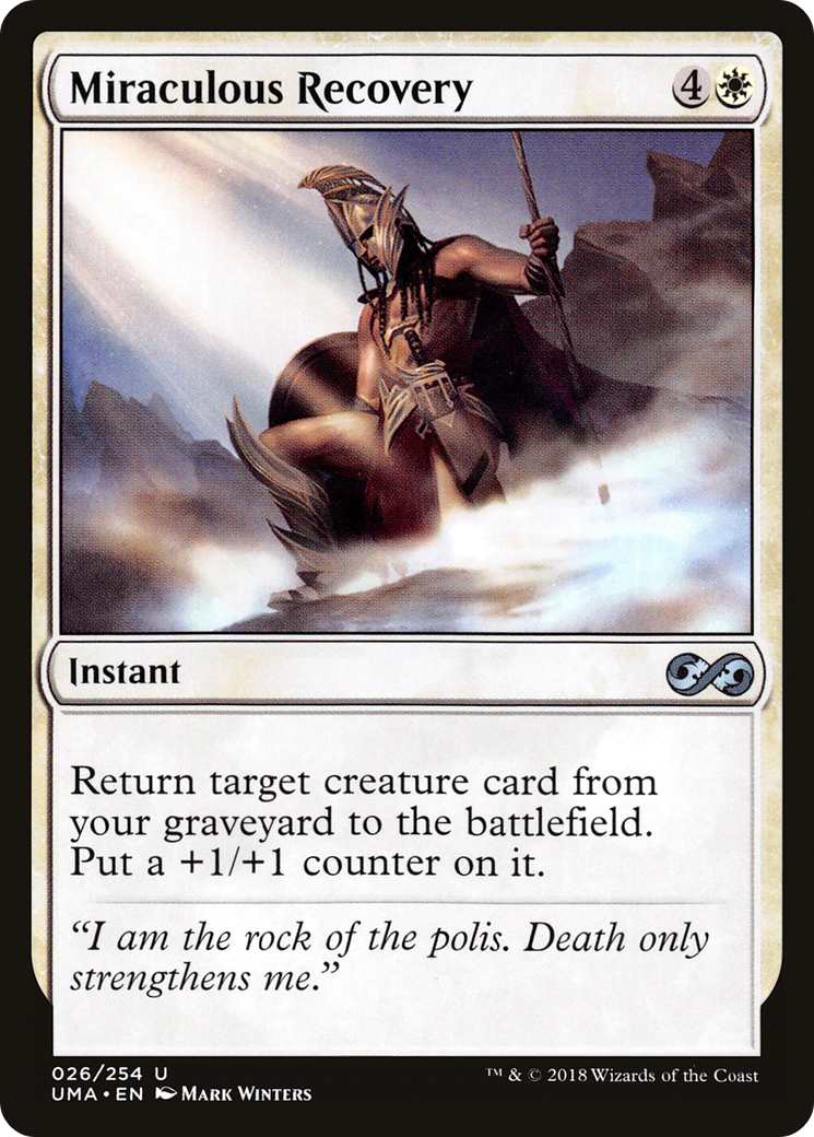 Miraculous Recovery (UMA-026) - Ultimate Masters Foil - Premium MTG Single from Wizards of the Coast - Just $0.27! Shop now at Game Crave Tournament Store