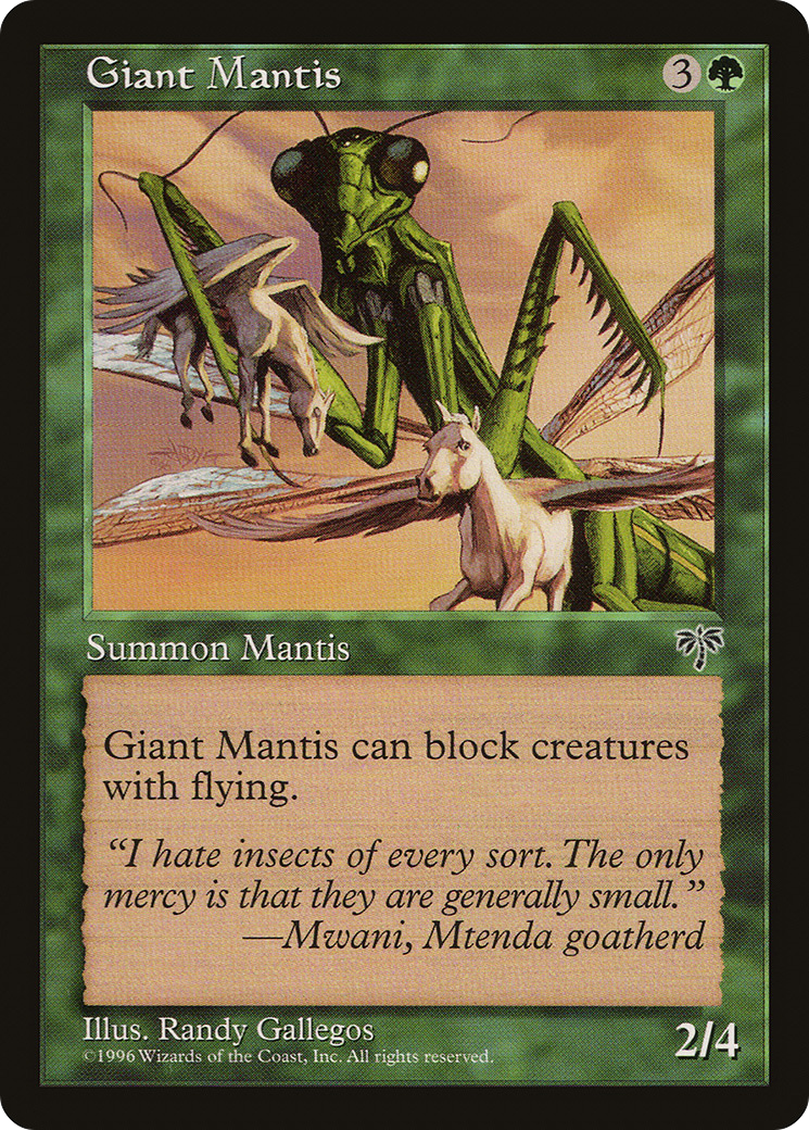 Giant Mantis (MIR-218) - Mirage - Premium MTG Single from Wizards of the Coast - Just $0.08! Shop now at Game Crave Tournament Store