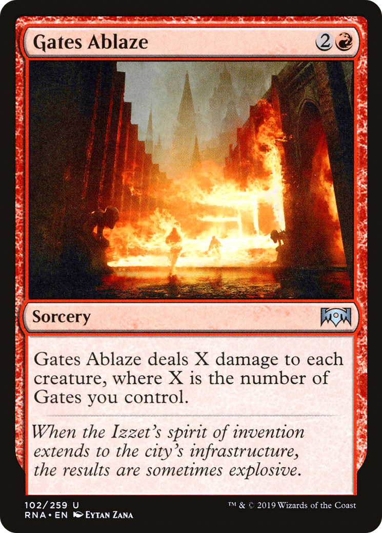Gates Ablaze (RNA-102) - Ravnica Allegiance Foil - Premium MTG Single from Wizards of the Coast - Just $0.33! Shop now at Game Crave Tournament Store