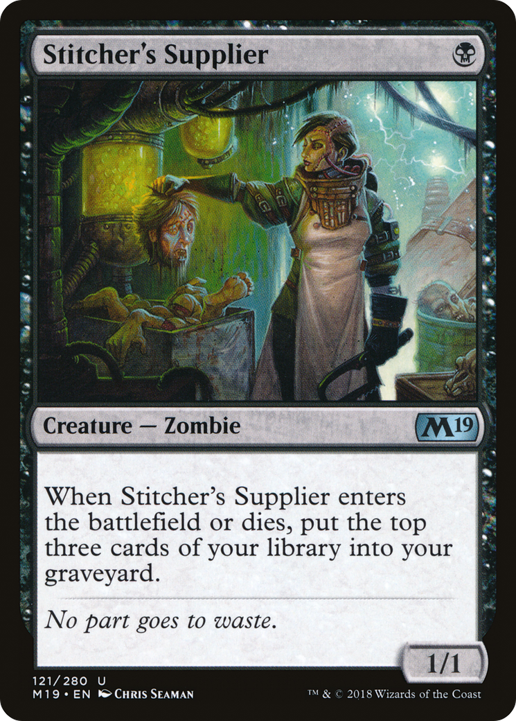 Stitcher's Supplier (M19-121) - Core Set 2019 - Premium MTG Single from Wizards of the Coast - Just $0.15! Shop now at Game Crave Tournament Store
