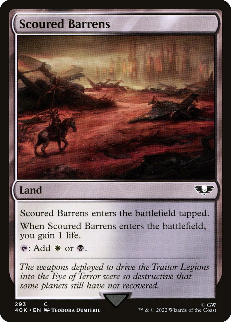 Scoured Barrens (40K-293) - Warhammer 40,000 Commander - Premium MTG Single from Wizards of the Coast - Just $0.13! Shop now at Game Crave Tournament Store