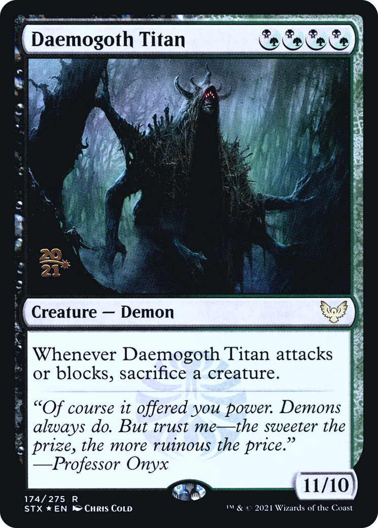 Daemogoth Titan (PSTX-174S) - Strixhaven: School of Mages Promos Foil - Premium MTG Single from Wizards of the Coast - Just $0.56! Shop now at Game Crave Tournament Store