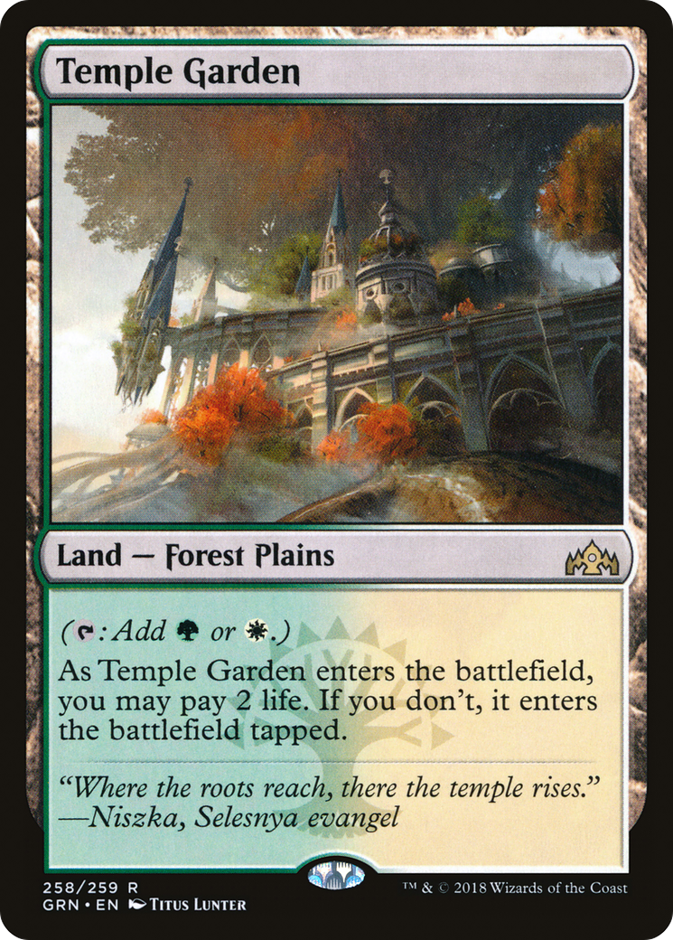 Temple Garden (GRN-258) - Guilds of Ravnica - Premium MTG Single from Wizards of the Coast - Just $7.09! Shop now at Game Crave Tournament Store