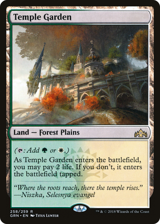 Temple Garden (GRN-258) - Guilds of Ravnica - Premium MTG Single from Wizards of the Coast - Just $7.09! Shop now at Game Crave Tournament Store