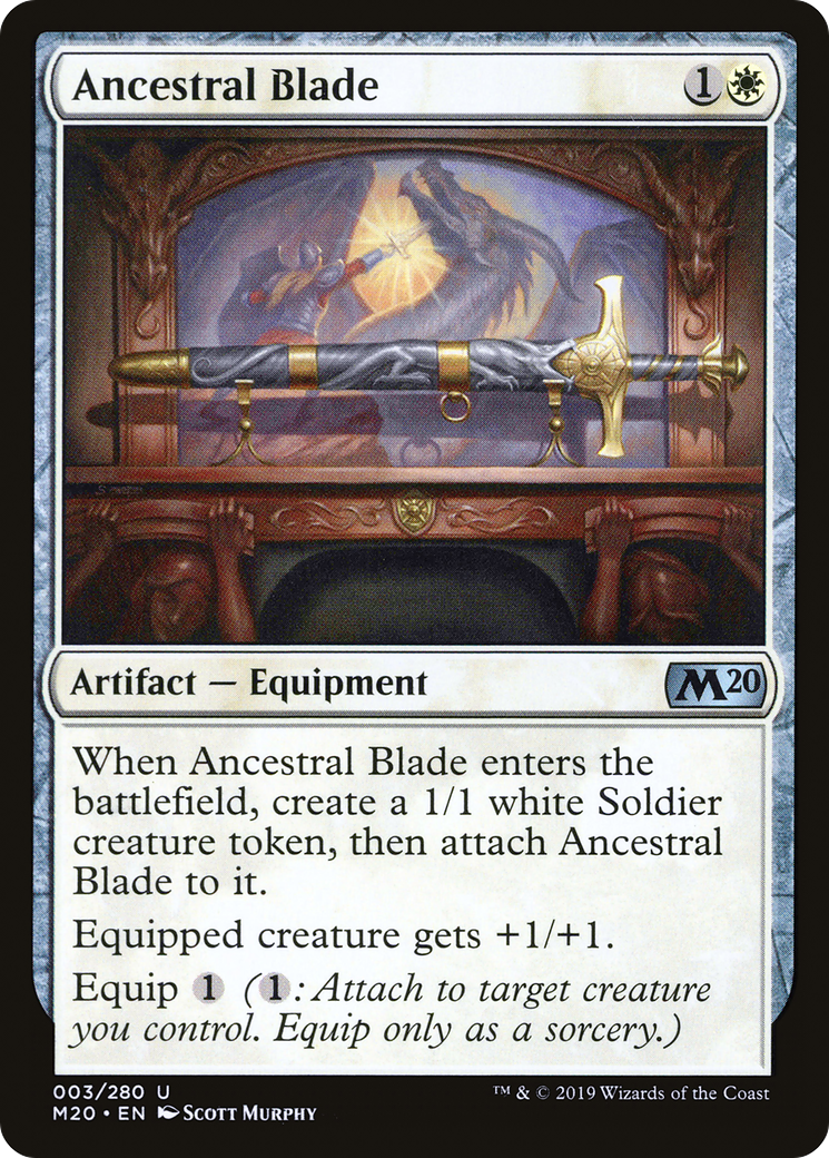 Ancestral Blade (M20-003) - Core Set 2020 - Premium MTG Single from Wizards of the Coast - Just $0.25! Shop now at Game Crave Tournament Store