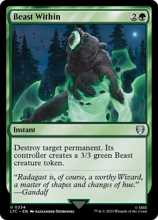 Beast Within (LTC-234) - Tales of Middle-earth Commander - Premium MTG Single from Wizards of the Coast - Just $0.21! Shop now at Game Crave Tournament Store