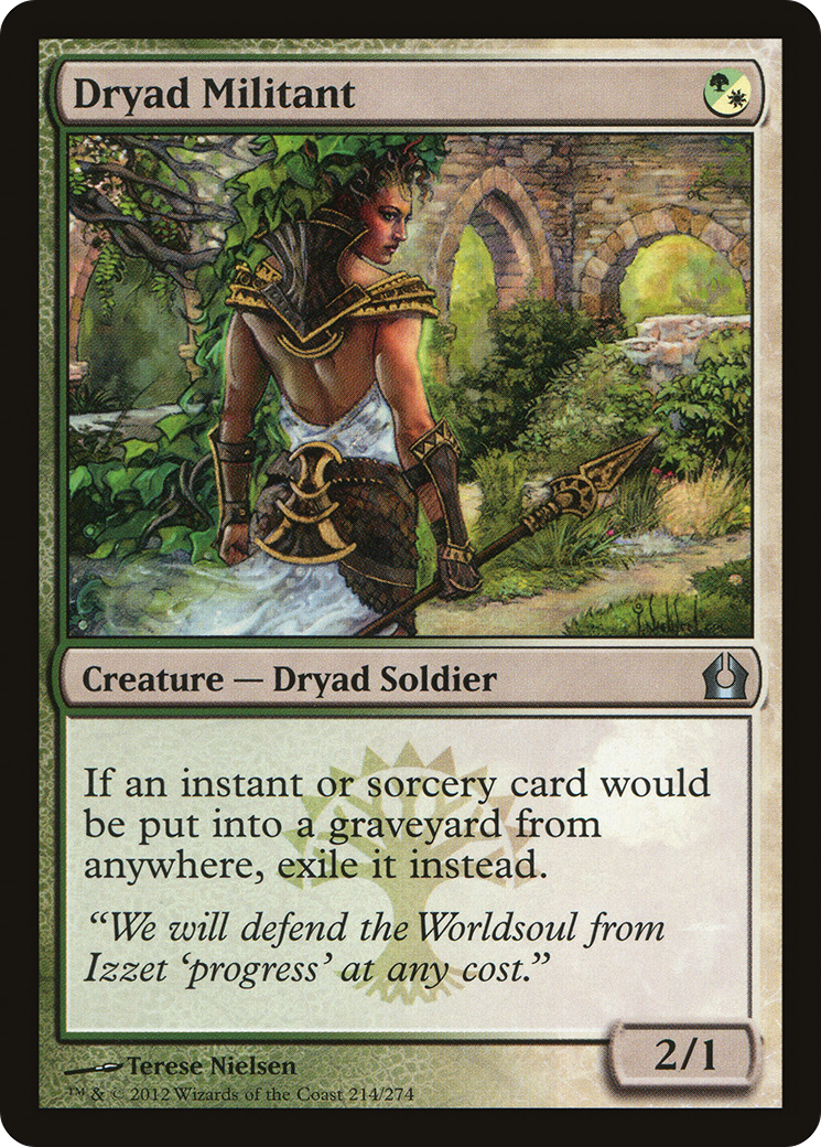 Dryad Militant (RTR-214) - Return to Ravnica - Premium MTG Single from Wizards of the Coast - Just $0.08! Shop now at Game Crave Tournament Store