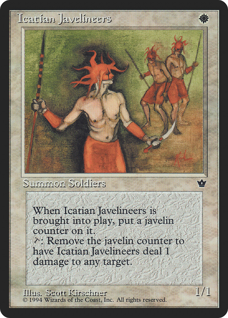 Icatian Javelineers (FEM-08C) - Fallen Empires - Premium MTG Single from Wizards of the Coast - Just $0.25! Shop now at Game Crave Tournament Store