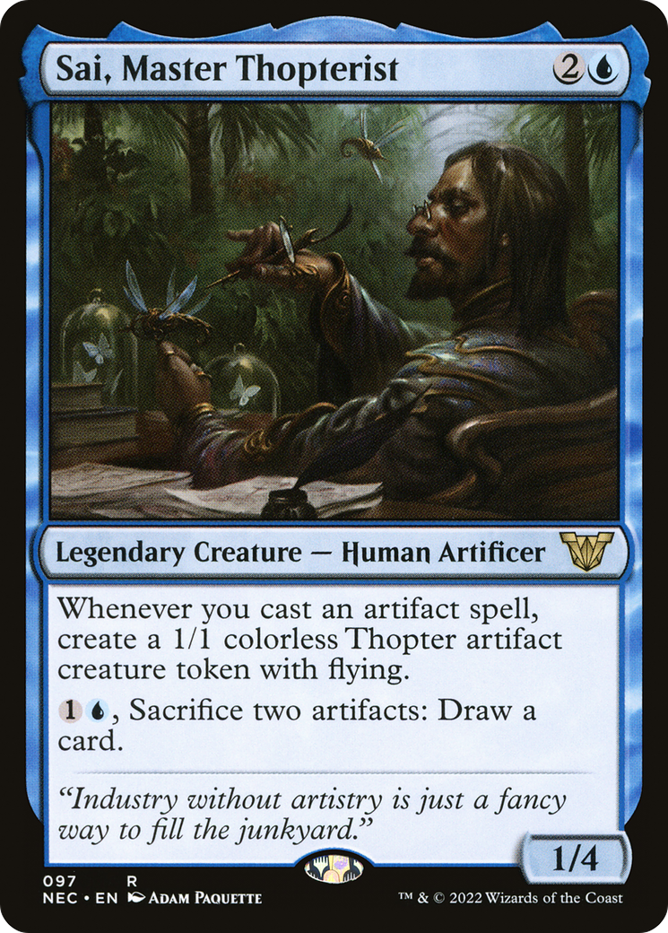 Sai, Master Thopterist (NEC-097) - Neon Dynasty Commander - Premium MTG Single from Wizards of the Coast - Just $0.30! Shop now at Game Crave Tournament Store