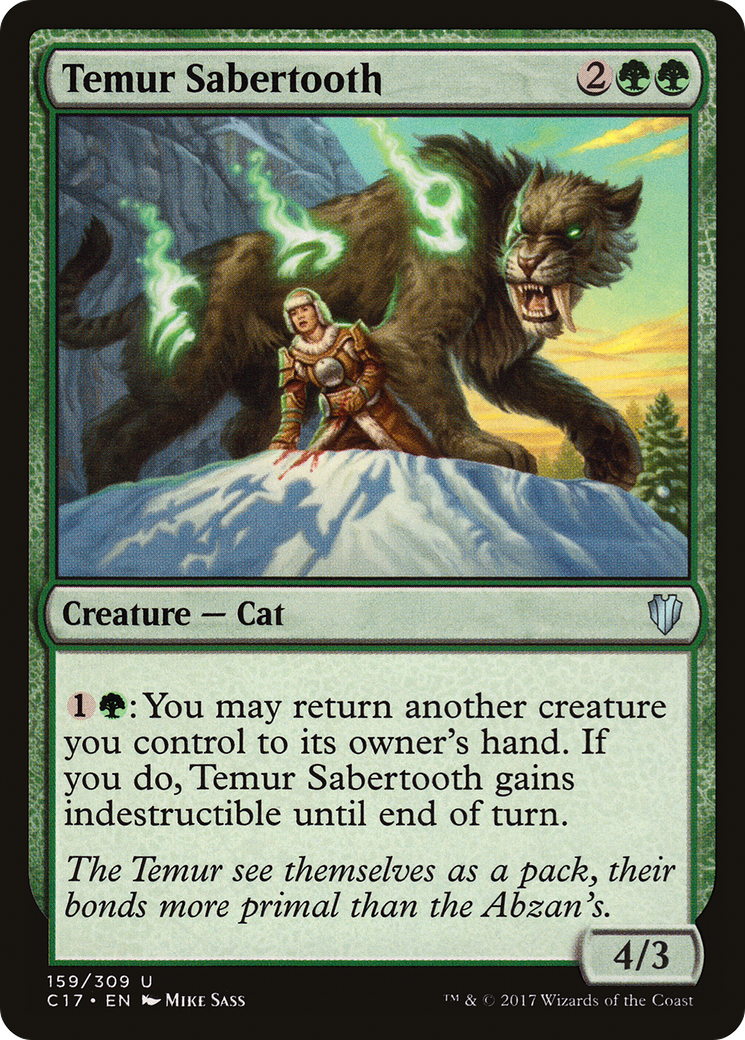 Temur Sabertooth (C17-159) - Commander 2017 - Premium MTG Single from Wizards of the Coast - Just $0.32! Shop now at Game Crave Tournament Store