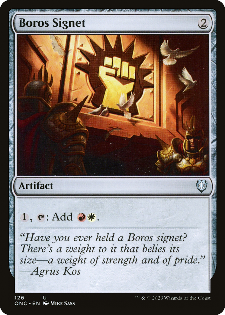 Boros Signet (ONC-126) - Phyrexia: All Will Be One Commander - Premium MTG Single from Wizards of the Coast - Just $0.35! Shop now at Game Crave Tournament Store