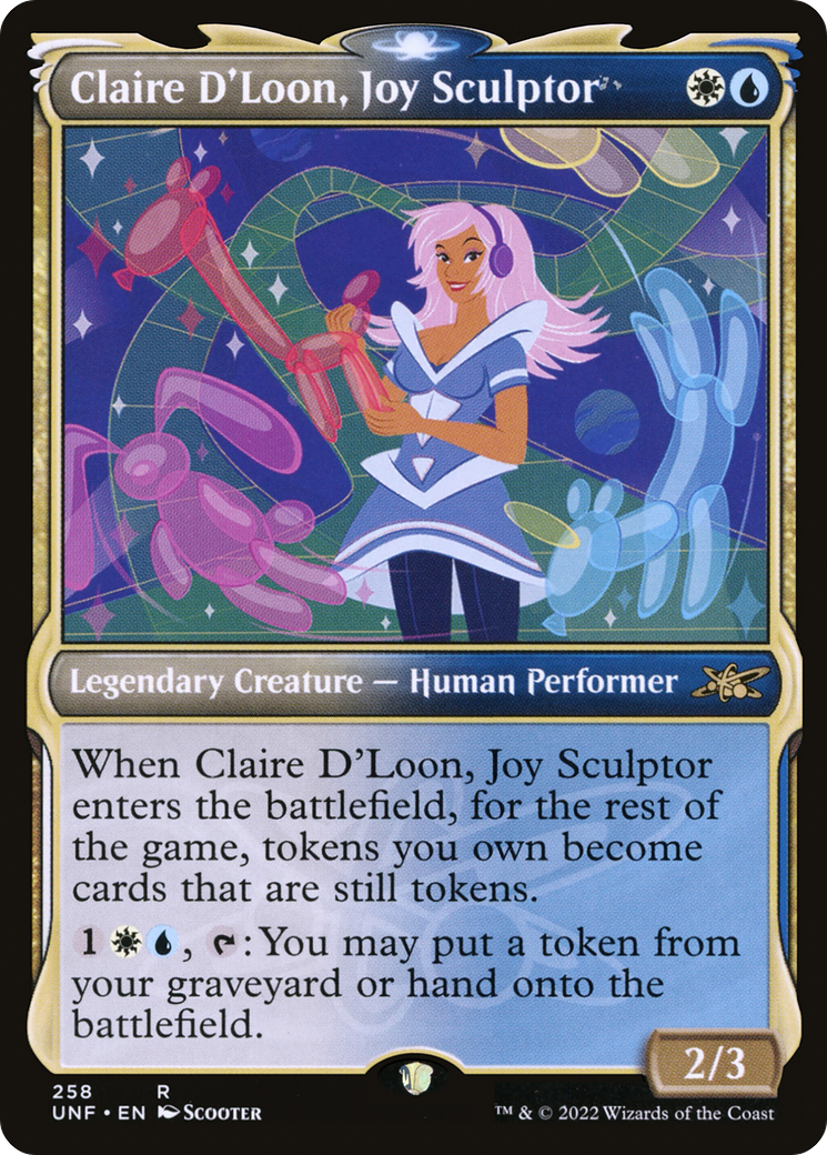 Claire D'Loon, Joy Sculptor (UNF-258) - Unfinity: (Showcase) - Premium MTG Single from Wizards of the Coast - Just $0.25! Shop now at Game Crave Tournament Store