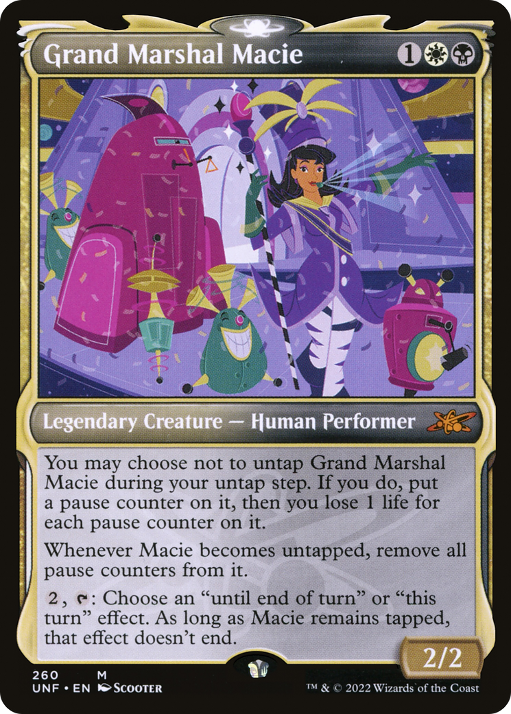 Grand Marshal Macie (UNF-260) - Unfinity: (Showcase) - Premium MTG Single from Wizards of the Coast - Just $0.25! Shop now at Game Crave Tournament Store