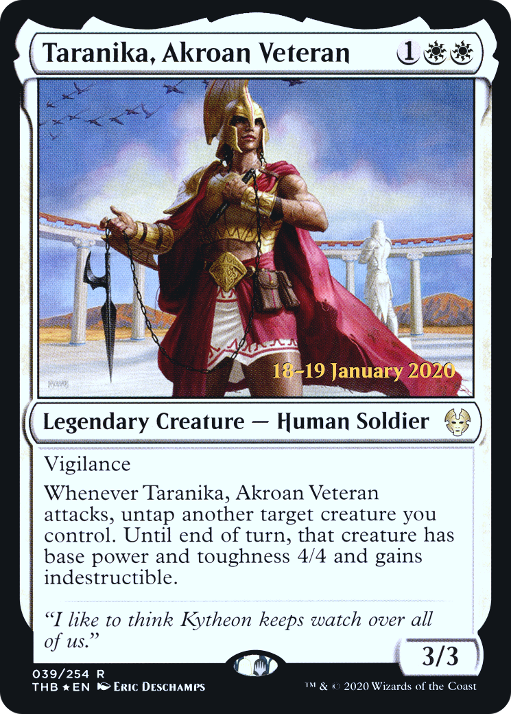 Taranika, Akroan Veteran (PTHB-39S) - Theros Beyond Death Promos Foil - Premium MTG Single from Wizards of the Coast - Just $0.30! Shop now at Game Crave Tournament Store