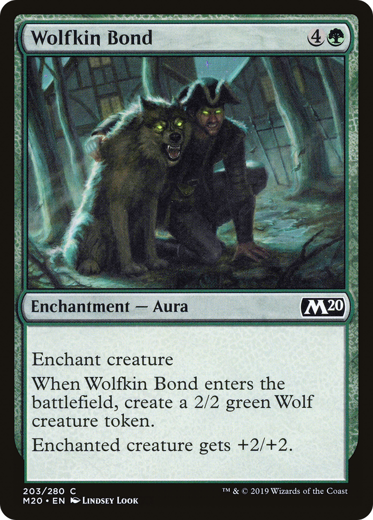 Wolfkin Bond (M20-203) - Core Set 2020 - Premium MTG Single from Wizards of the Coast - Just $0.25! Shop now at Game Crave Tournament Store