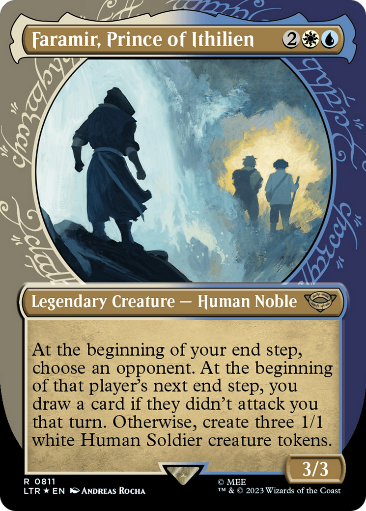 Faramir, Prince of Ithilien (LTR-811) - The Lord of the Rings: Tales of Middle-earth: (Showcase) (Borderless) Foil - Premium MTG Single from Wizards of the Coast - Just $2.75! Shop now at Game Crave Tournament Store
