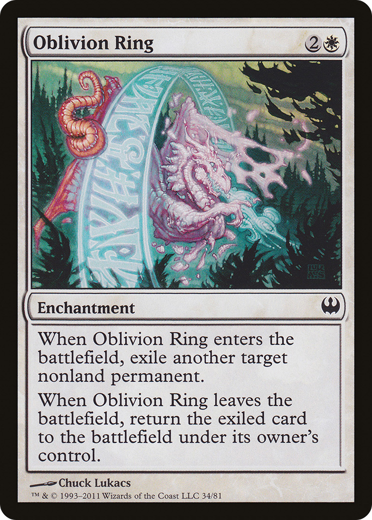 Oblivion Ring (DDG-034) - Duel Decks: Knights vs. Dragons - Premium MTG Single from Wizards of the Coast - Just $0.46! Shop now at Game Crave Tournament Store